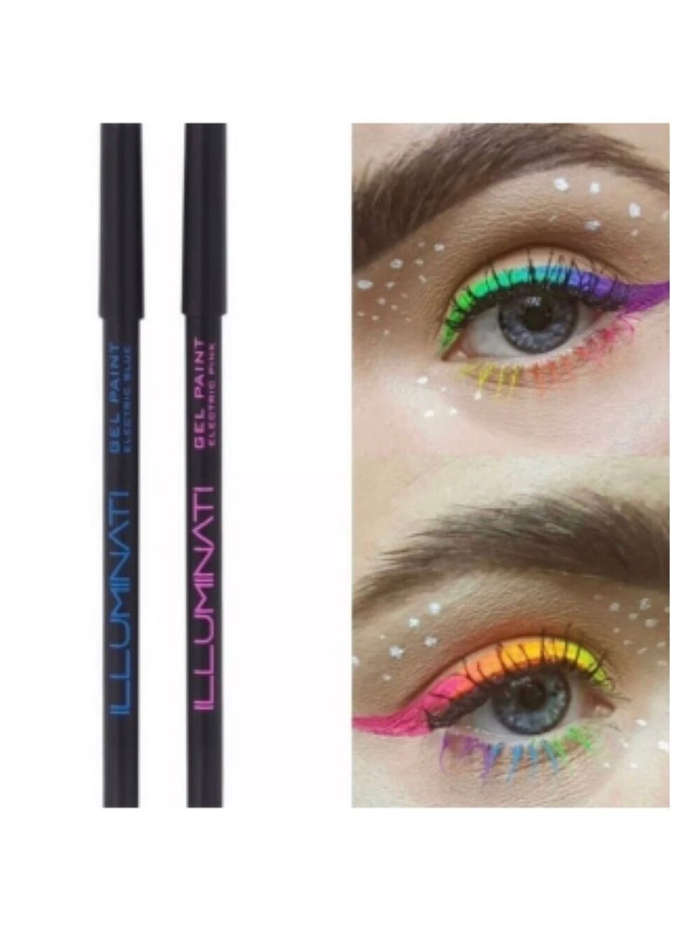 New/Sealed Illuminati Gel Paint Eyeliner Set in Electric Pink & Electric Blue - Picture 10 of 12